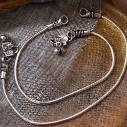 Teejh Ruhaani Silver Anklets-44
