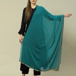 Rangriti Teal Printed Dupatta-image-76