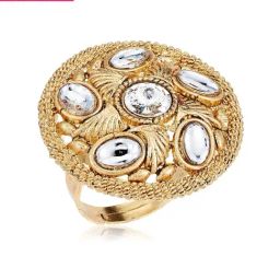 Zaveri Pearls Antique Gold Tone Ethnic Adjustable Finger Ring-ZPFK7127-18