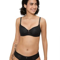 Triumph Black Fancy Shimmer Detachable Straps Underwired Padded Bra-picture-6