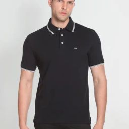 Arrow Sport Black Cotton Regular Fit Polo T-Shirt-image-36
