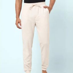 Ajile by Pantaloons Oat Melange Cotton Slim Fit Nightwear Joggers-image-67