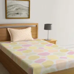 Klotthe Multicolor Cotton Blend 300 TC Single Bedsheet With 1 Pillow Cover-picture-38