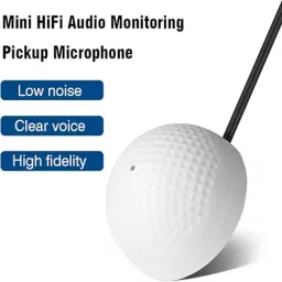 PremiumAV CCTV Audio Surveillance Microphone High-Sensitivity Round Mic for Audio Monitoring & Recording with CCTV Security Camera Systems image 2