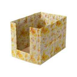 Kuber Industries Set Of 2 Yellow & White Flower Design Foldable Rectangle Cloth Saree Stacker image 3
