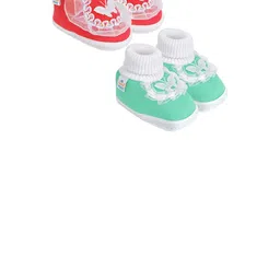 NESKA MODA 3 To 12 Month Cotton Baby Booty 2 Pair Combo Skin Friendly Soft Frill Butterfly Booties-48
