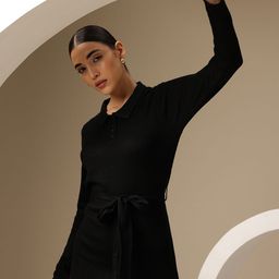 Chemistry Jumper Midi Dress with Waist Tie-Up-image-44