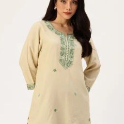 Amukti Green Rayon Embroidered Top-image-28