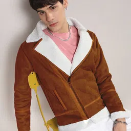 Campus Sutra Men Colourblocked Lightweight Biker Jacket-20