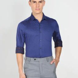Arrow Blue Cotton Slim Fit Printed Shirt-picture-47