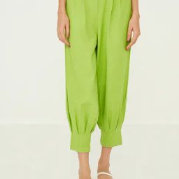 ANCESTRY Green Regular Fit High Rise Pants-picture-40