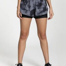 Puma Black Abstract Print Sports Shorts-image-83
