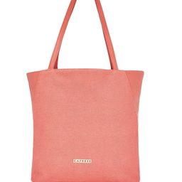 Caprese Coral Orange PU Shopper Tote Bag-image-51