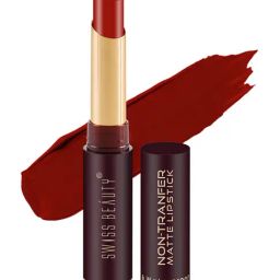 SWISS BEAUTY Non-Transfer Matte Lipstick Orange Red - 2 gm-image-53