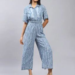 Label Ritu Kumar Blue Floral Jumpsuit-43