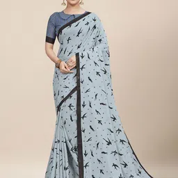 HERE&NOW Printed Pure Cotton Bagru Saree with Blouse Piece-picture-17