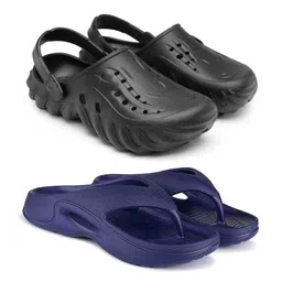 BERSACHE Men Pack Of 2 Self Design Clogs-picture-14