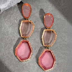 SOHI The Gilded Lumira Gold-Plated Contemporary Drop Earrings-49