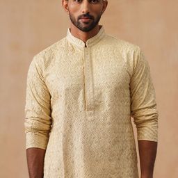 Jompers Geometric Embroidered Mandarin Collar Straight Kurta-image-95