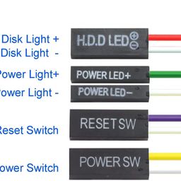 DAHSHA 2 pack 27inch Computer Case ATX Power On Off Switch Cable With 2 Led Light Red Green 27 Inch Atx Case Front Bezel Wire image 3