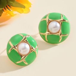 SALTY Pack of 2 Women Pearly Luxury Gold Earring-54
