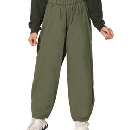 TeenTrums 100% Cotton Solid Harem Pant - Olive Green-image-70