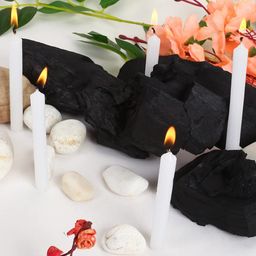 Parkash Candles Set of 20 Multicolour Chime Candles - Black and White-4