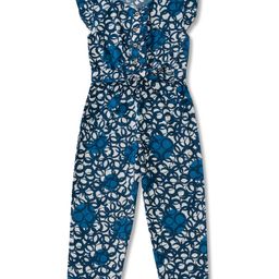 JusCubs Cap Frill Sleeves Abstract  Cotton Jumpsuit - Navy Blue-picture-24
