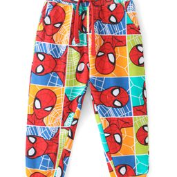 Babyhug Marvel Terry Knit Full Length Track Pant With Spider Man Print -Multicolour-image-5
