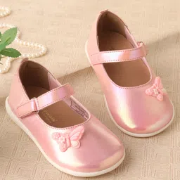 Cute Walk by Babyhug Ballerinas With Velcro Closure & Butterfly Applique - Pink-picture-48