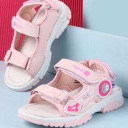 Cute Walk by Babyhug Velcro Closure Sandals with Text Print - Pink-picture-23