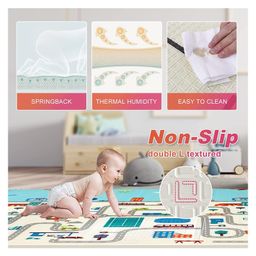 ADKD Waterproof & Foldable Baby Crawling Play Mat with Reversible Design - Color & Print Design May Vary image 4
