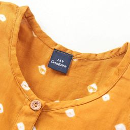 JAV CREATIONS Polka Dot Print Flutter Sleeve Cotton Top image 4