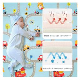 ADKD Waterproof & Foldable Baby Crawling Play Mat with Reversible Design - Color & Print Design May Vary image 5
