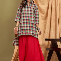 InWeave Women Pure Cotton Kurta with Palazzos-picture-57