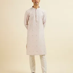 Manyavar Men Embroidered Regular Kurta with Pyjamas-image-34