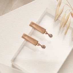 Joker & Witch Rose Gold Evil Eye Dew Drop Earrings-image-34
