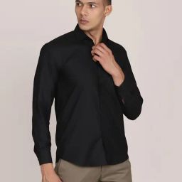 TAHVO Black Slim Fit Shirt-image-14