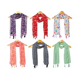 StoleVilla Women Pack of 6 Printed Stole-17