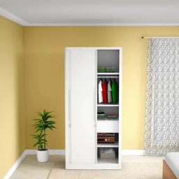 Godrej Interio Slide N Store Compact Plus 2-Door Steel Wardrobe, Tex Bond White (1-Year Warranty, 1 Drawer)-16