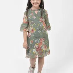 Eavan Kids Sage Green Printed Dress-picture-9