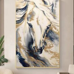Art Street Printed Gold Cotton Canvas Wall Art-13