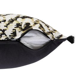 BLANC9 Black & White Set of Single Self Design Square Cushion Covers image 4