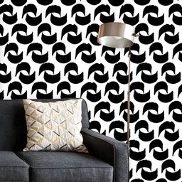 ArtzFolio Printed UV-Resistant Anti-Bacterial Monochrome Half Circles Peel & Stick Wallpaper-image-25
