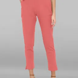 Janasya Pink Regular Fit Mid Rise Pants-image-42