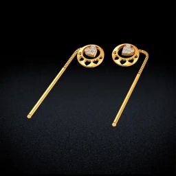 Joyalukkas Gold 22K Suture Model Sui-Dhaga Earrings for Women-image-37