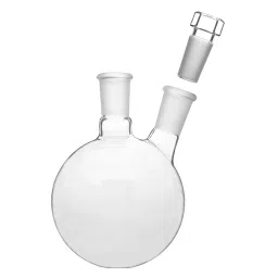 ABGIL 2 L Boiling Flask Round Bottom Transparent with Interchangeable Stopper for Side Neck Joint Size B19, FB-296-11 image 1