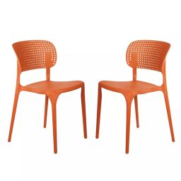 Rose Eva Cafe Elegant Chairs With Backrest Mid Back Orange (Set of 2)-image-94