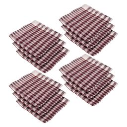 Kuber Industries Maroon & White 12 Pieces Checked300 GSM Cotton Kitchen Towels-picture-13