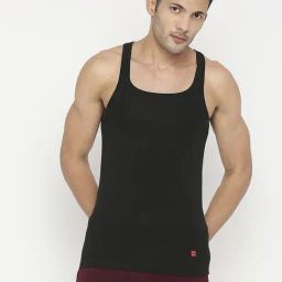 UnderJeans by Spykar Black Regular Fit Vest-image-65